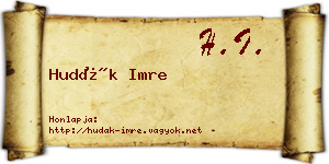 Hudák Imre névjegykártya